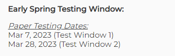 Act Testing Dates