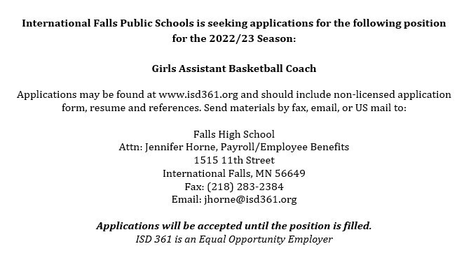 Girls Assistant Basketball Coach